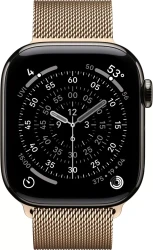 Умные часы Apple Watch Series 11 LTE 46 мм (титановый корпус, сланец/золотистый, миланская петля) - фото2