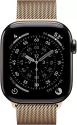 Умные часы Apple Watch Series 11 LTE 42 мм (титановый корпус, сланец/золотистый, миланская петля) - фото2