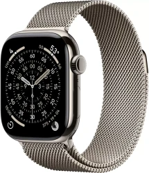 Умные часы Apple Watch Series 11 LTE 46 мм (титановый корпус, природный/природный, миланская петля) - фото