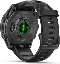 Умные часы Garmin Fenix 8 Sapphire 43мм (титановый угольно-черный DLC, пепельно-серый ремешок) - фото4