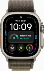 Умные часы Apple Watch Ultra 4 LTE 49 мм (титановый корпус, природный/темно-зеленый, текстильный ремешок размера S) - фото2