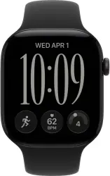 Умные часы Apple Watch Series 12 46 мм (алюминиевый корпус, черный/черный, спортивный силиконовый ремешок S/M) - фото2