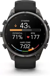 Умные часы Garmin Fenix 9 Pro 47 мм (темно-серый, черный силиконовый ремешок) - фото2