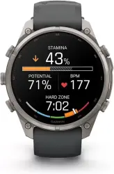 Умные часы Garmin Fenix 9 Pro 47 мм (титановый, черный силиконовый ремешок) - фото2