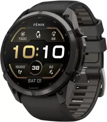 Умные часы Garmin Fenix 9 Pro 51 мм (темно-серый, черный силиконовый ремешок) - фото