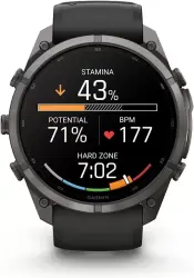 Умные часы Garmin Fenix 9 Pro 51 мм (темно-серый, черный силиконовый ремешок) - фото2
