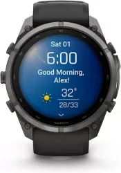 Умные часы Garmin Fenix 9 Pro 51 мм (темно-серый, черный силиконовый ремешок) - фото4