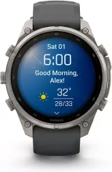 Умные часы Garmin Fenix 9 Pro 47 мм (титановый, черный силиконовый ремешок) - фото5